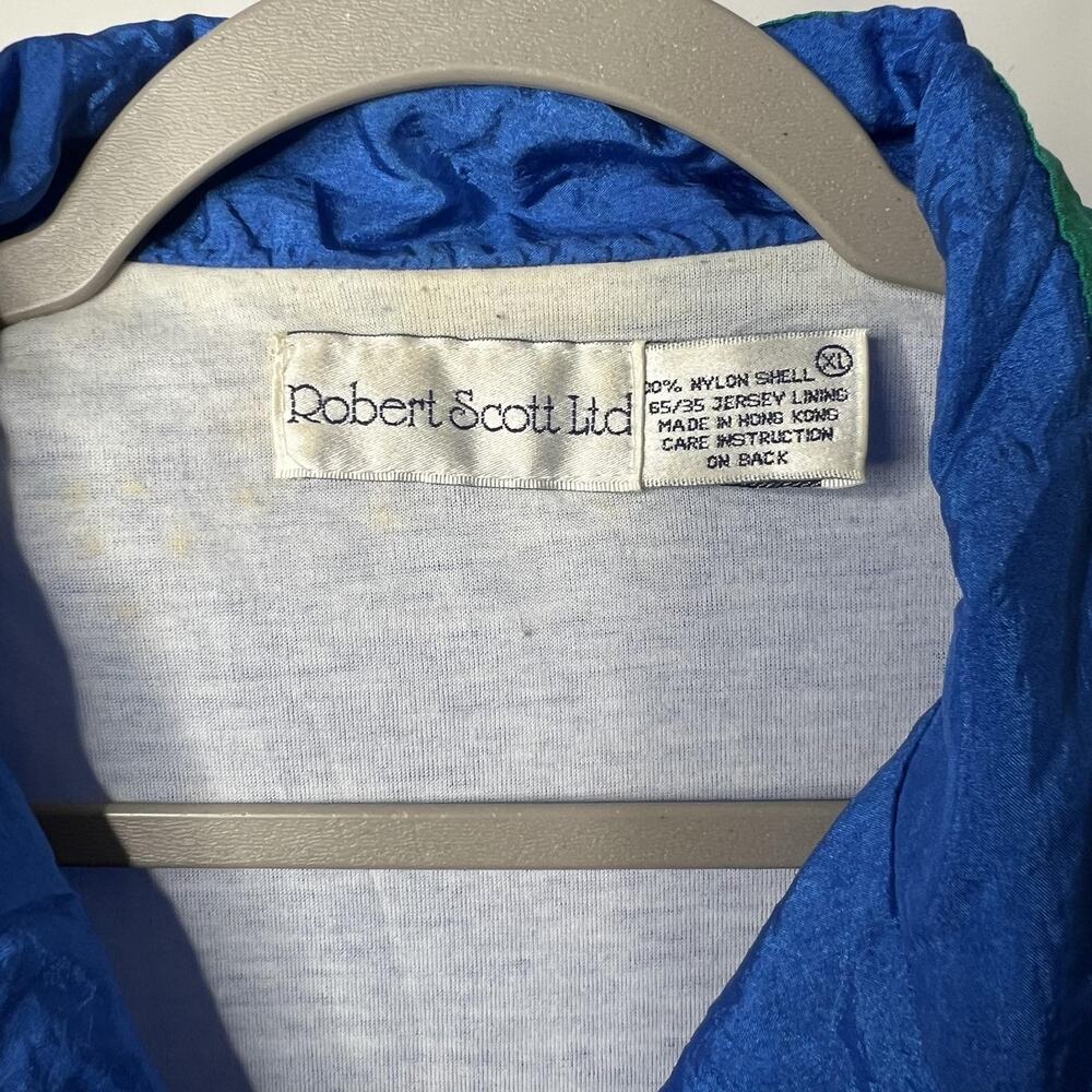 Vintage‎ Robert Scott Ltd Jacket Mens XL Blue Green Colorblock Windbreaker 90s - Picture 4 of 9
